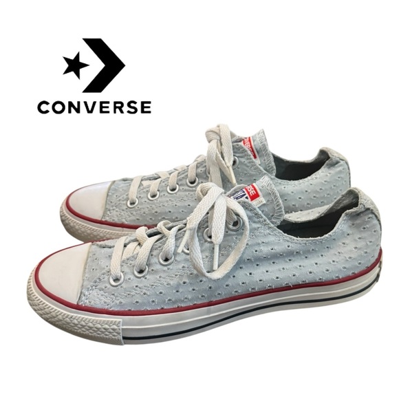 Converse Chuck Taylor Ox 'Fountain Blue' Perforated Low-Top Sneakers 8 - Picture 1 of 6